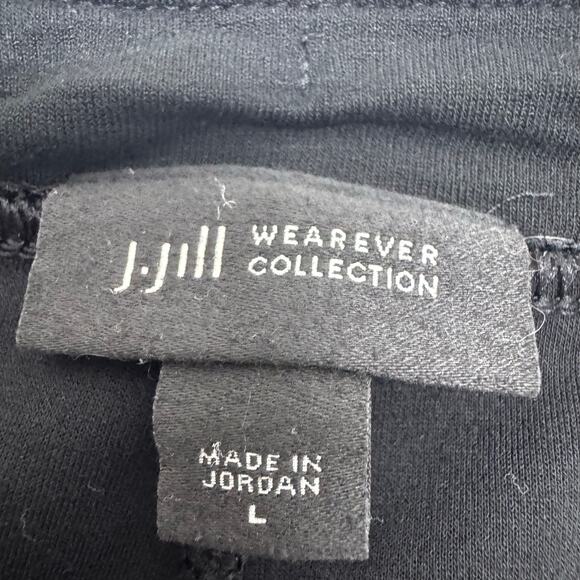 J Jill Wearever Forward Seam Wide Leg Crop Pants Women L Black Basic Minimalist - Picture 6 of 8